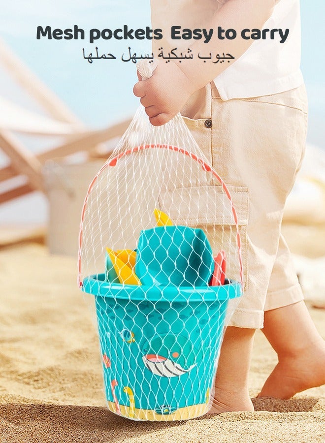 Sand kids 18-Pieces Beach play Toys With Mesh Bag,Including Spoon, Kettle, Bucket, Shaping Module, Shovel,Summer Outdoor Toy. Suitable for boys girls children - Image 3