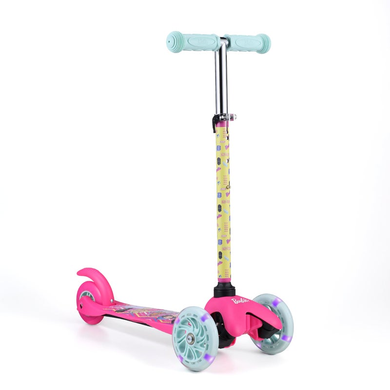 VOYAGER سكوتر باربي ذاتي التوازن مع عجلات مضيئة، منصة عريضة جداً، 3 عجلات، فرامل تعمل بالقدم، حد وزن 75 رطل، للأطفال والرضع، للبنات أو الأولاد، للأعمار من 3 سنوات وما فوق - Image 1