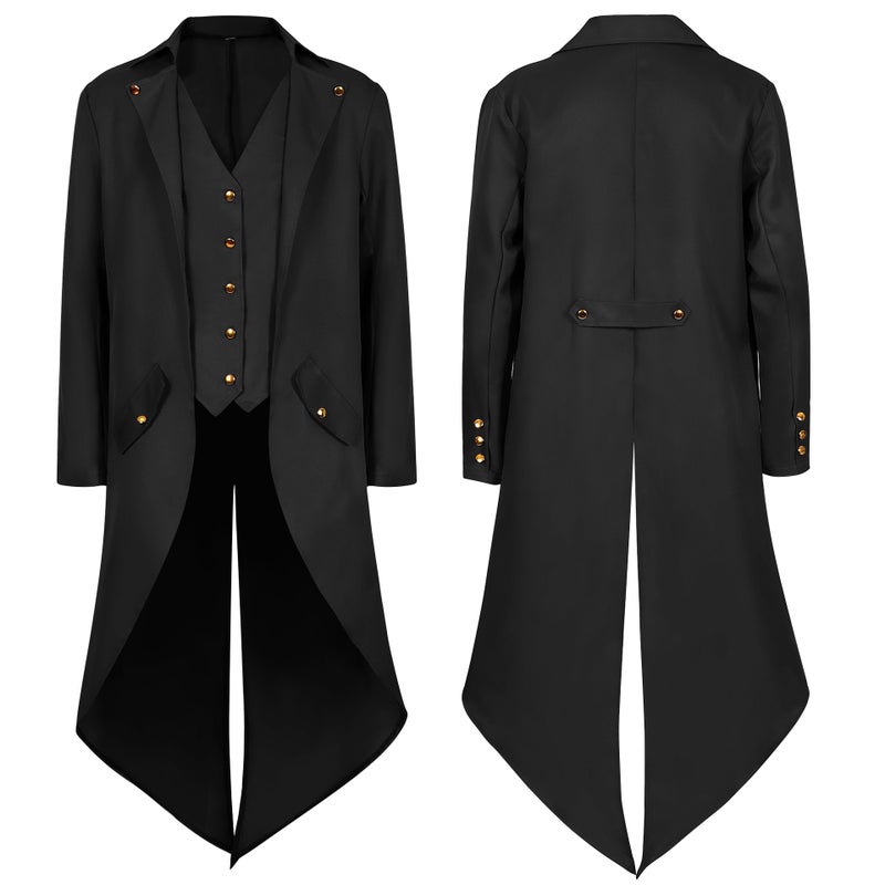 Vintage Steampunk Tailcoat Cosplay Party Costume Purple - Image 2