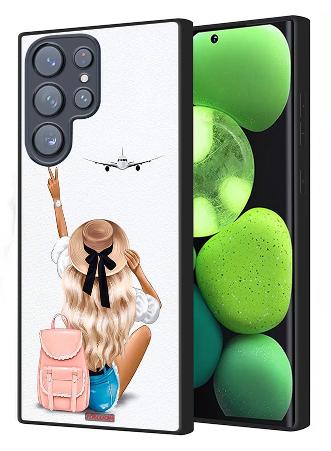 Tolwak Samsung Galaxy S22 Ultra 5G Protective Case Cover Girl Love Travel - Image 1