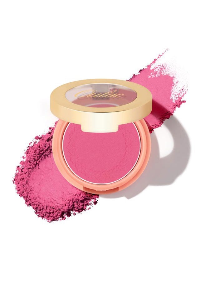 Oulac Hot Pink Blush Makeup| Highly Pigmented Powder Blush| Natural Matte| Shape & Highlight Face| Cruelty-Free Blush with Rose Oil| 06 Dance with me 4.8g  - Image 1