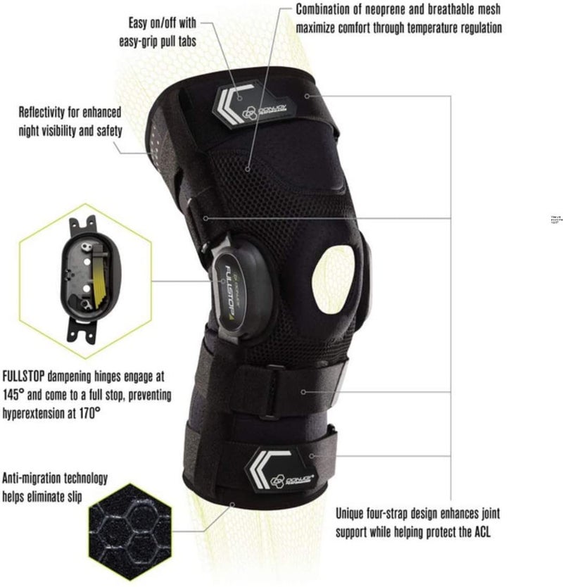 DonJoy Performance BIONIC FULLSTOP ACL Knee Brace, Small, Black - Image 4
