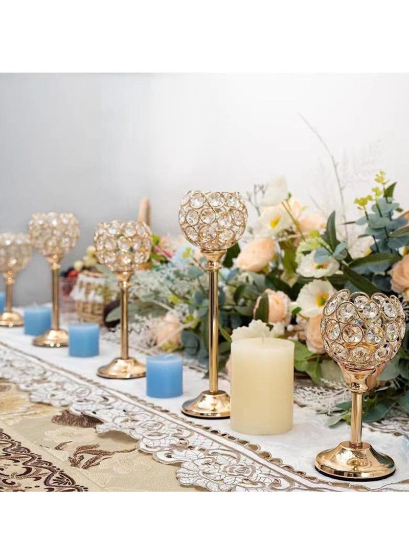 3Pcs Crystal Candle Holder Gold Tealight Candlestick Decor Wedding Table Decoration Candleholders  - Image 3