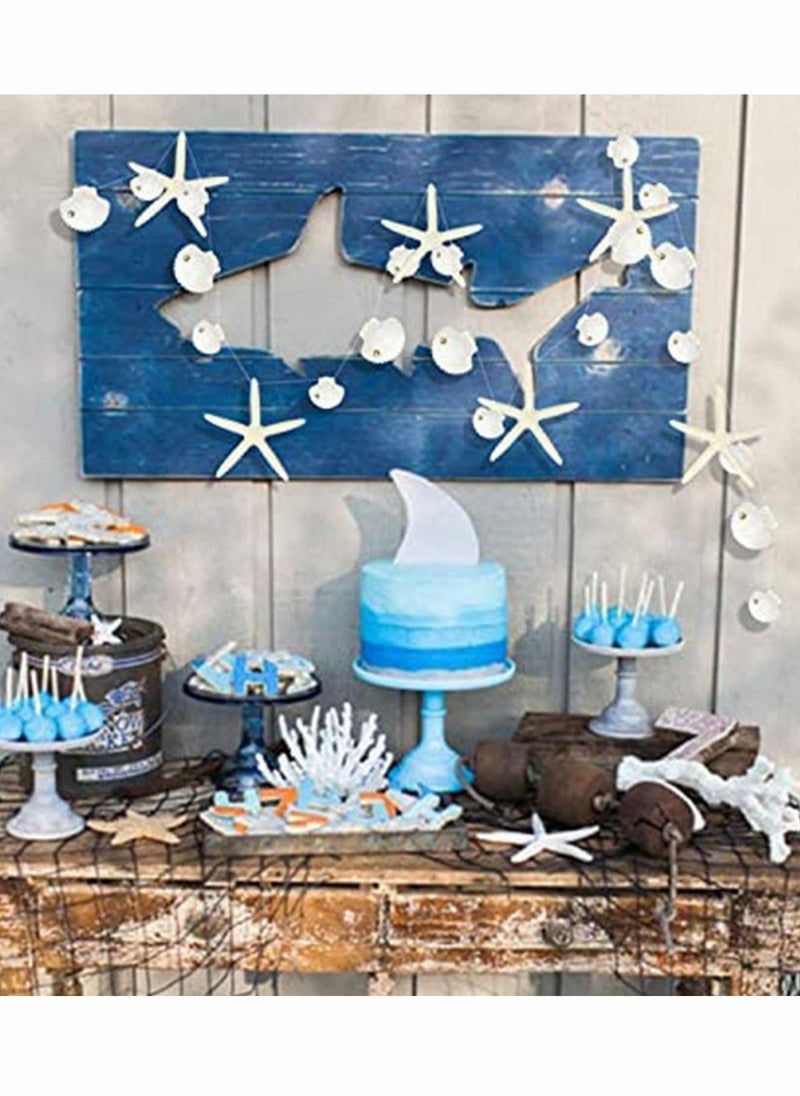 Excefore - Nautical Party Decoration, Flat Paper Starfish Sea Shell Garland Hanging Kit for Beach Wedding Decorations - Image 1