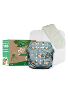 Mother Sparsh Plant Powered Cloth Diaper For Babiesfree Size ; Medical Grade Fabric With 100% Organic Cotton ; Reusable 13 Layer Breathable Soaker With Builtin Booster Pad ; (Domino Night)  - Image 1