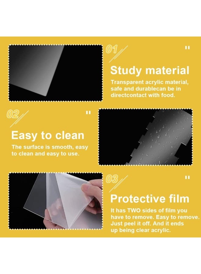 TPGP مجموعة أدوات كشط الكعك الأكريليكية TPGP 3 قطع - مشط تزيين الكعك الكبير - أداة تنعيم حواف الكعك - كشاط خطوط لتزيين الكعك بالثلج والكريمة الزبدية، 30/24/10 سم - Image 3