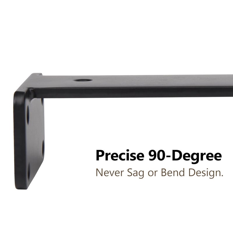 NEODROP NEODROP 6 Pack 12 Inch Floating Shelf Brackets Heavy Duty Hidden Wall LBrackets for Kitchen Fireplace Mantels Bookshelves Floating Shelf Hardware Black Powder Coated Steel  - Image 3