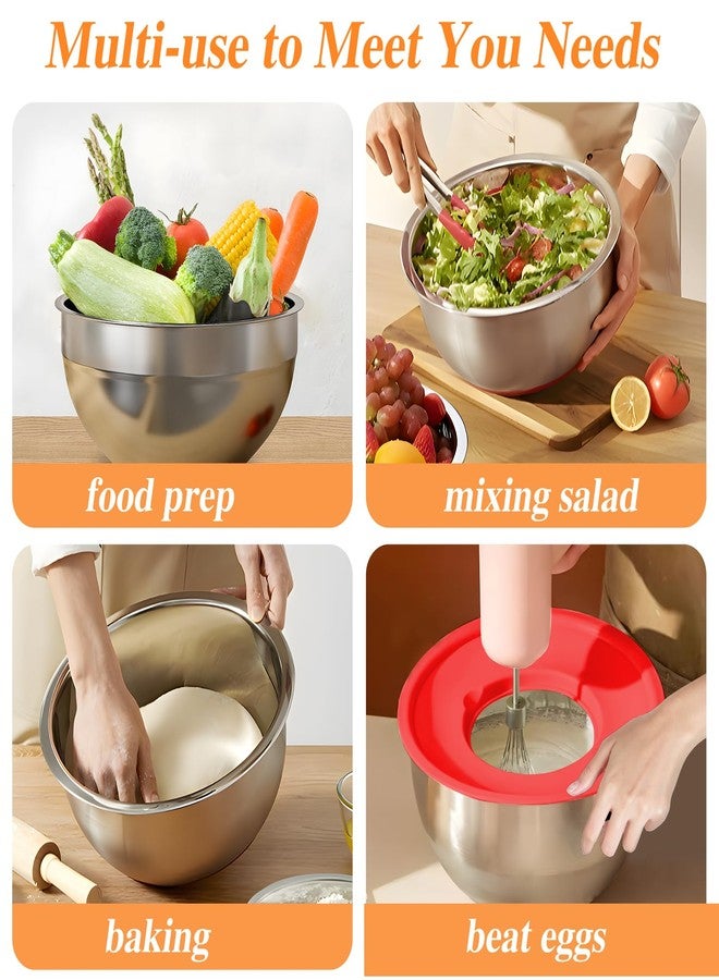 Winproper Mixing Bowls with Lids Set, 6 PCS Stainless Steel Mixing Bowls with 3 Grater Attachments, Kitchen Food Organizers Nesting Mixing Bowl, Large Size 4.5, 3.5, 2.1, 1.5, 1.1, 0.7QT-Colorful - Image 4