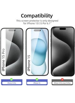 6 Pcs iPhone 15/15 Pro Screen Protector, 9H Tempered Glass Film, Anti-Fingerprint Black Edge Tempered-Glass Film - pzsku/ZBBB29592CF9DBC0D2775Z/45/_/1710987584/322c52a8-fe58-4696-b4ca-1d7e7335b90c