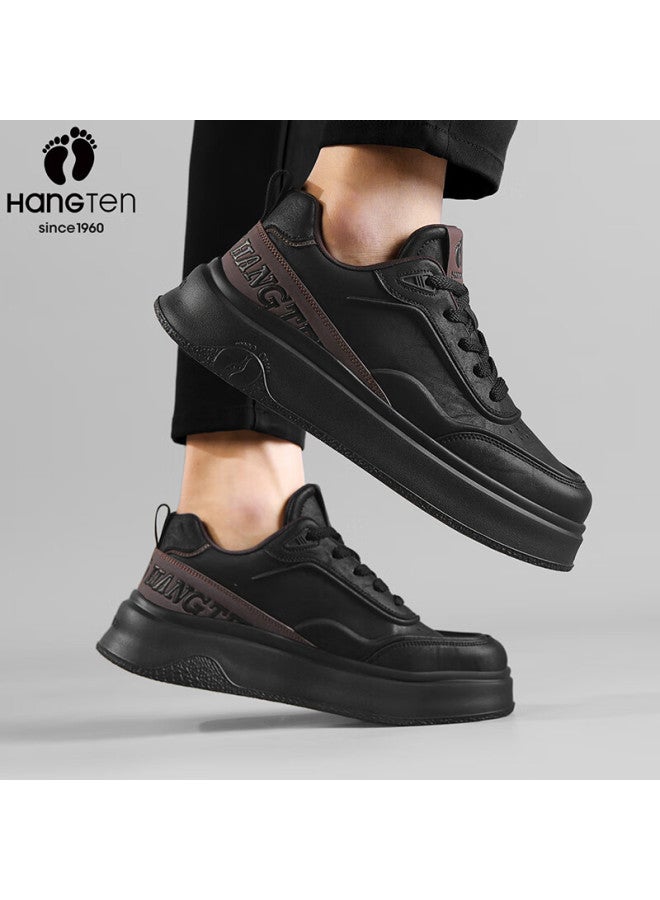 Hang Ten Men's Spring New Trendy Casual Sneakers Height Increasing White Shoes Comfortable Waterproof Wear-resistant Soft Sole Shoes For Men - Image 3