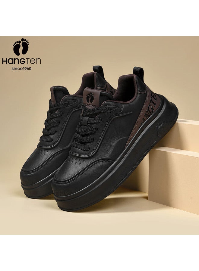 Hang Ten Men's Spring New Trendy Casual Sneakers Height Increasing White Shoes Comfortable Waterproof Wear-resistant Soft Sole Shoes For Men - Image 1