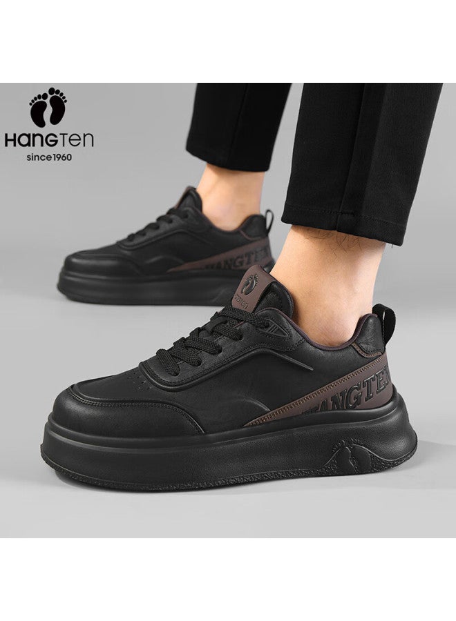 Hang Ten Men's Spring New Trendy Casual Sneakers Height Increasing White Shoes Comfortable Waterproof Wear-resistant Soft Sole Shoes For Men - Image 2