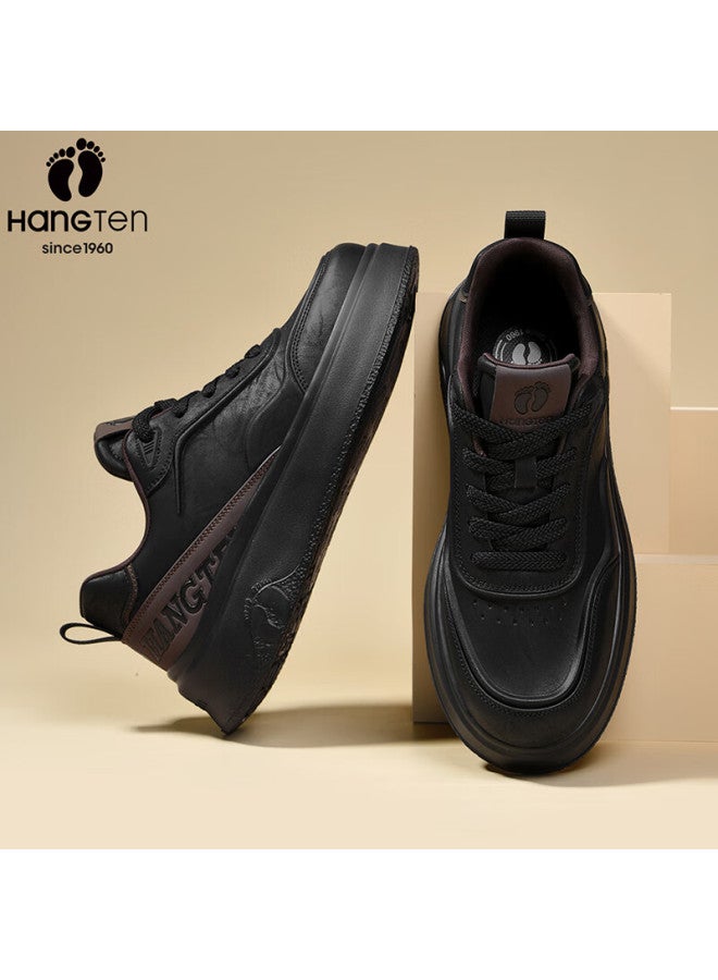 Hang Ten Men's Spring New Trendy Casual Sneakers Height Increasing White Shoes Comfortable Waterproof Wear-resistant Soft Sole Shoes For Men - Image 4