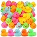 EKisemio 50pcs Mini Rubber Ducks Bath Toys Multicolor Rubber Duckies Bulk Mini Ducks Hiding for Cruise Ship Party Favors Shower Decorations Ducky Themed Pool Squeeze Games Classroom Prize - Image 4