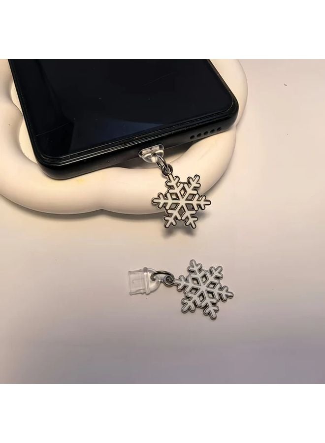 Christmas Snowflake Phone Dust Plug For iPhone Charging Port Protector Waterproof - Image 5