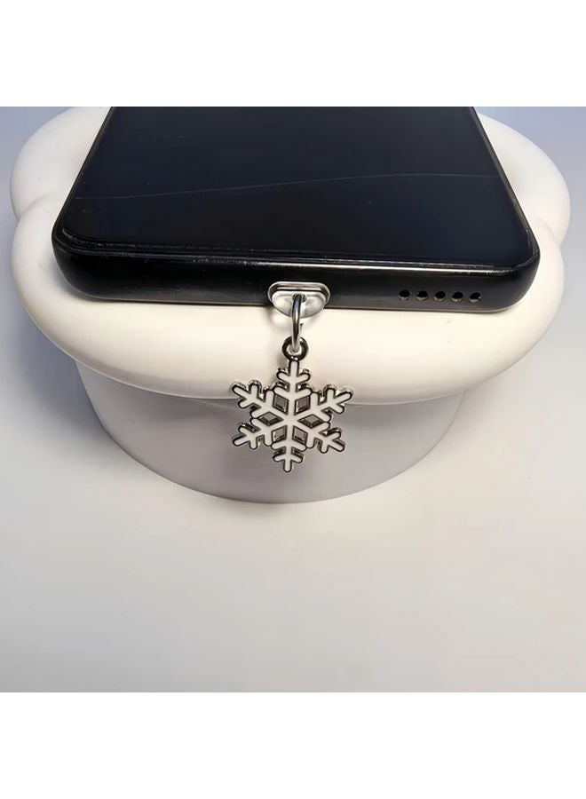 Christmas Snowflake Phone Dust Plug For iPhone Charging Port Protector Waterproof - Image 2