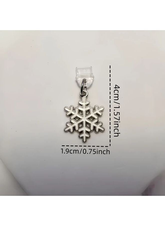 Christmas Snowflake Phone Dust Plug For iPhone Charging Port Protector Waterproof - Image 3