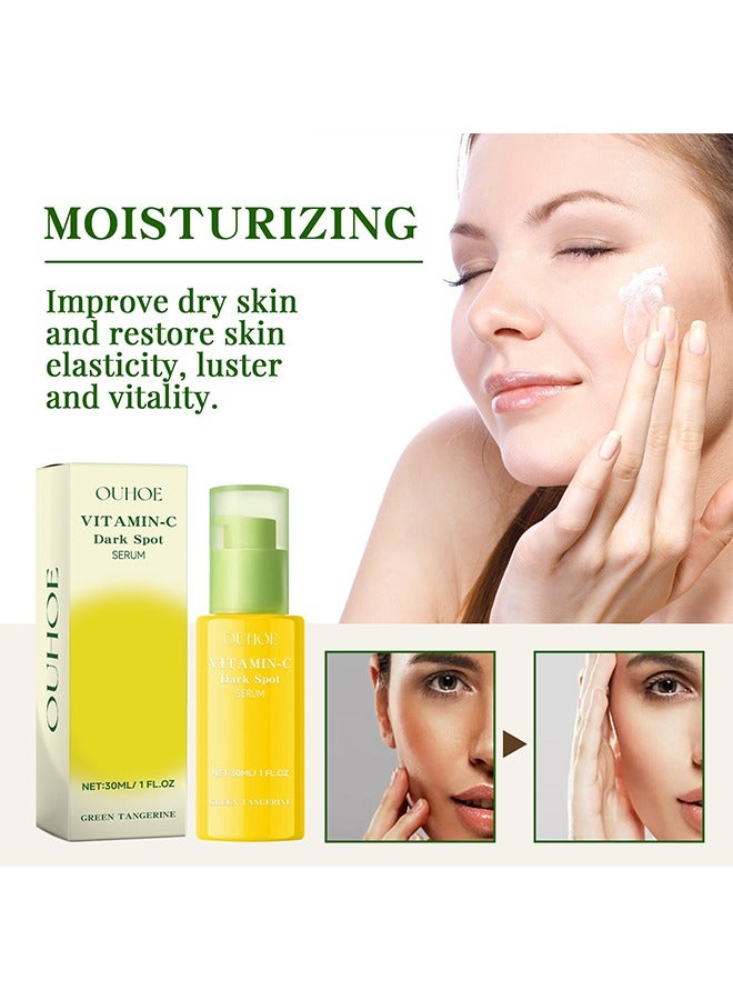 OUHOE Green Tangerine Vitamin C Serum,Niacinamide acid Help Fade Sun Spots and Dark Spot,For Face & Neck and Eye Care Organic Anti-Aging Serum (30ml)  - Image 5