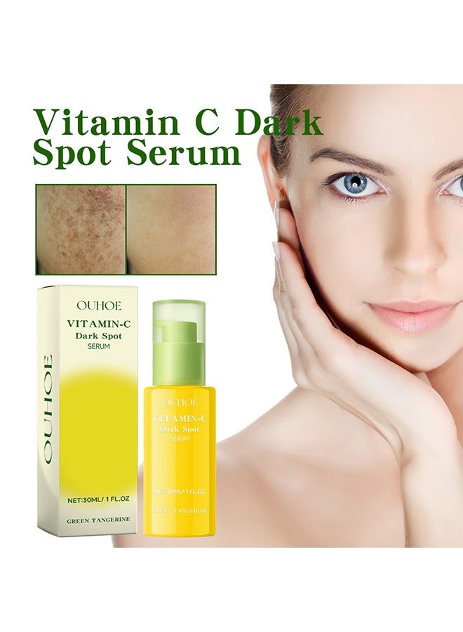 OUHOE Green Tangerine Vitamin C Serum,Niacinamide acid Help Fade Sun Spots and Dark Spot,For Face & Neck and Eye Care Organic Anti-Aging Serum (30ml)  - Image 1