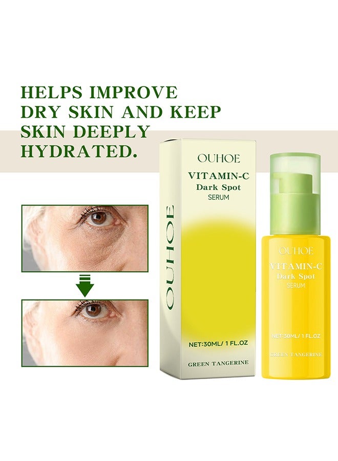 OUHOE Green Tangerine Vitamin C Serum,Niacinamide acid Help Fade Sun Spots and Dark Spot,For Face & Neck and Eye Care Organic Anti-Aging Serum (30ml)  - Image 4