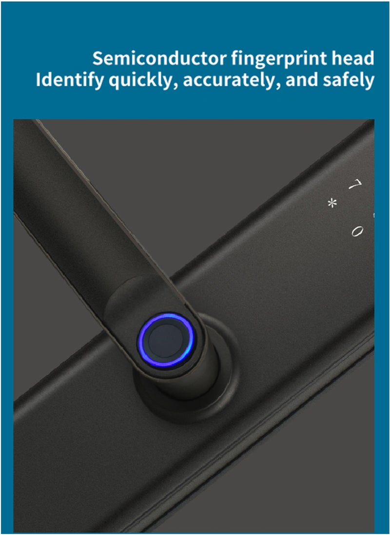 WiFi Smart Fingerprint Electronic Door Lock,Fingerprint/Card/Key/Password/Bluetooth, Suitable for Home, Apartment, Office, Hotel
