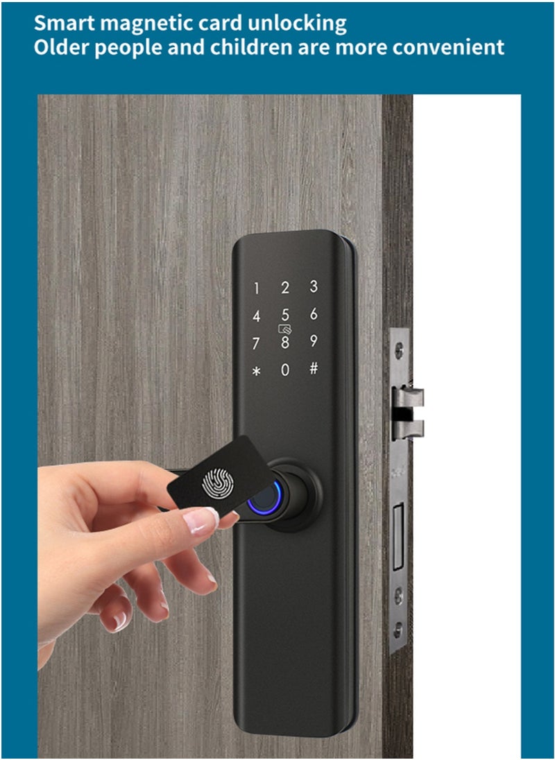 Sharpdo WiFi Smart Fingerprint Electronic Door Lock,Fingerprint/Card/Key/Password/Bluetooth, Suitable for Home, Apartment, Office, Hotel  - Image 4