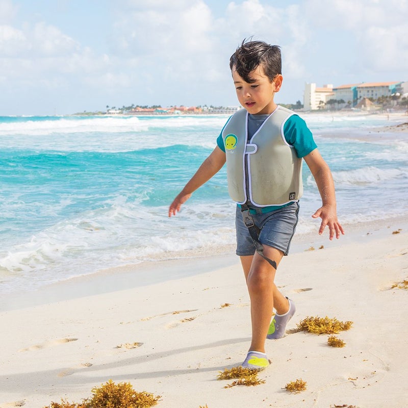 bblÃ¼v - ShoÃ¶z - Unisex Kids Neoprene Protective Outdoor Water Shoes for Beach or Pool, Protects from Rough Surfaces, Hot Sand, Soft and Durable Water Shoes with Flexible Soles, Grey S (2-3 Years) - Image 2
