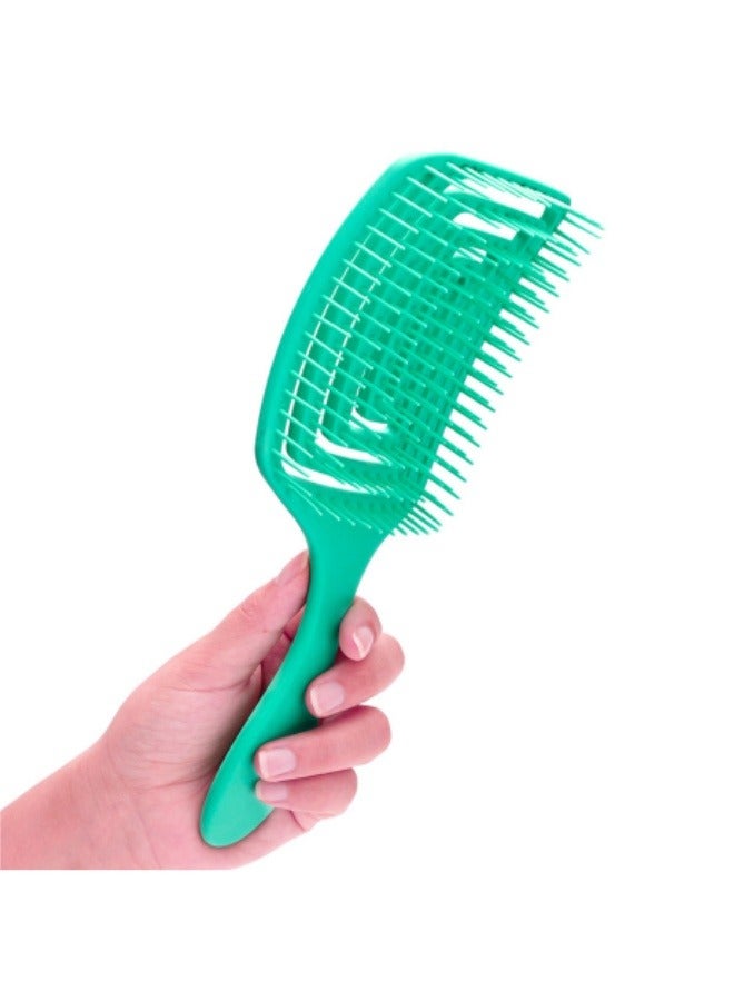 Loquat Hollow Hair Comb Massage Comb Curly Hair Styling Fluffy Comb Hairdressing Tool Green - Image 5