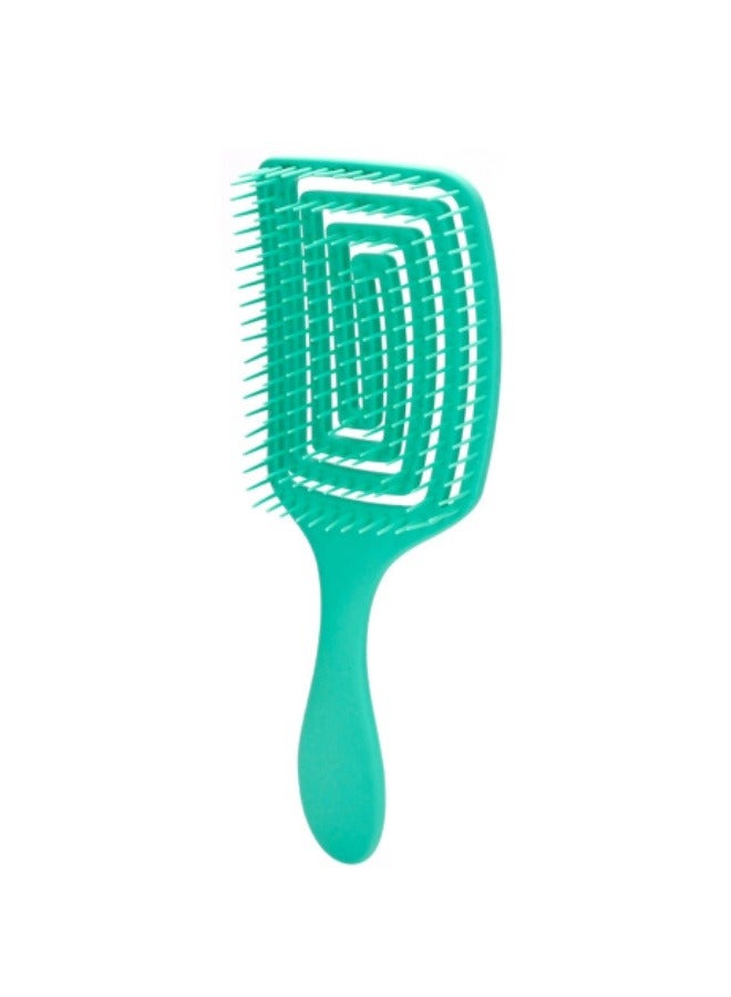 Loquat Hollow Hair Comb Massage Comb Curly Hair Styling Fluffy Comb Hairdressing Tool Green - Image 1