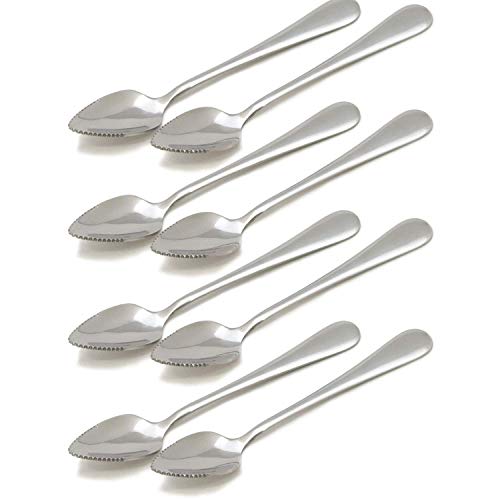 Grapefruit and Dessert Spoon Stainless Steel with Serrated Edge 7inch Set of 8
