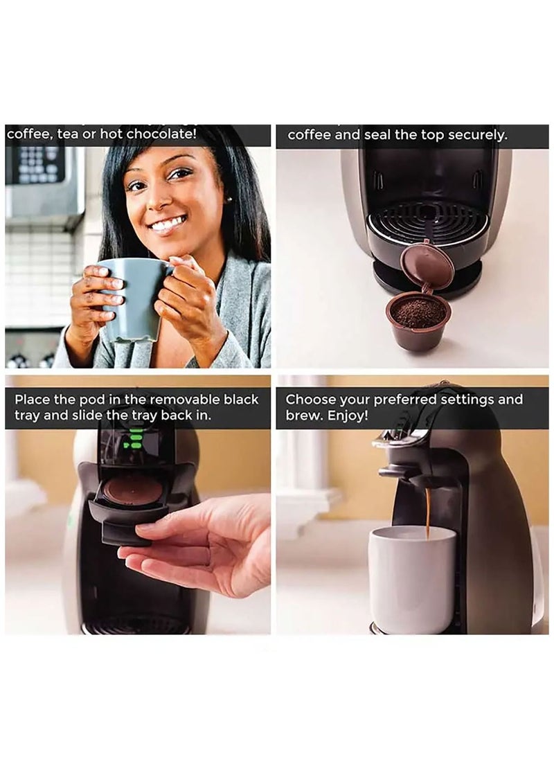 Reusable Coffee Capsules 4PCS Coffee Capsule Filter Cup  for Dolce Gusto Coffee Machine with Spoon and Brush