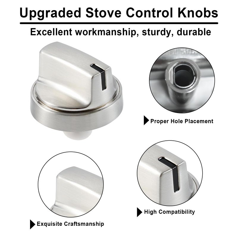 Gesleben 5Pcs Upgraded WB03X29300 Gas Stove Knobs for GE Range Surface Burner Knob, Gas Range Knobs Replacements for JGP3030SL1SS JGP3030SL2SS Cooktop Knob Replace for GE Part Number AP6301265 4585904 - Image 5