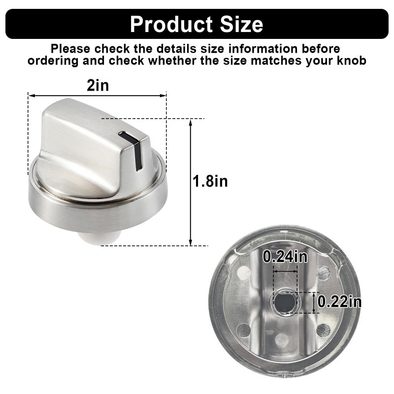 Gesleben 5Pcs Upgraded WB03X29300 Gas Stove Knobs for GE Range Surface Burner Knob, Gas Range Knobs Replacements for JGP3030SL1SS JGP3030SL2SS Cooktop Knob Replace for GE Part Number AP6301265 4585904 - Image 3