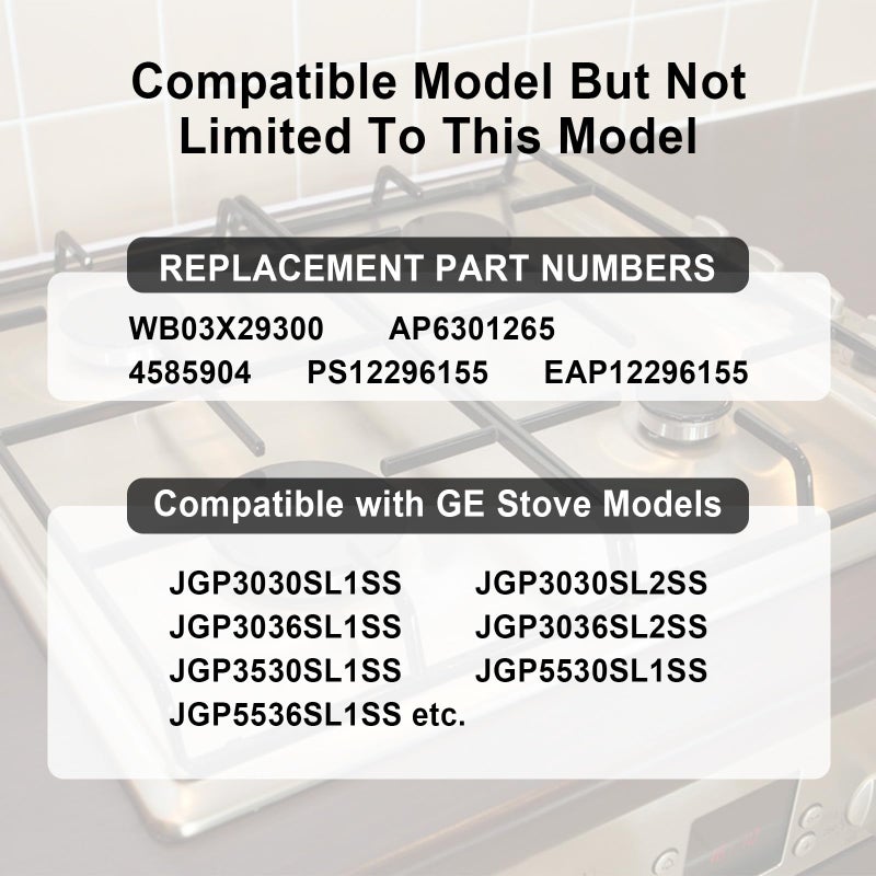 Gesleben 5Pcs Upgraded WB03X29300 Gas Stove Knobs for GE Range Surface Burner Knob, Gas Range Knobs Replacements for JGP3030SL1SS JGP3030SL2SS Cooktop Knob Replace for GE Part Number AP6301265 4585904 - Image 2