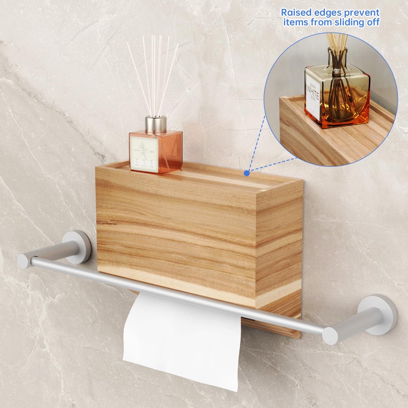 NiHome Acacia Wood Tissue Box Cover for Kleenex Tissues, Easy Refill Bottom Pull Design, Dual-Function Upright or Inverted Tissue Holder with Anti-Slip & Secure Storage for Bathroom, Kitchen, Bedroom - Image 4