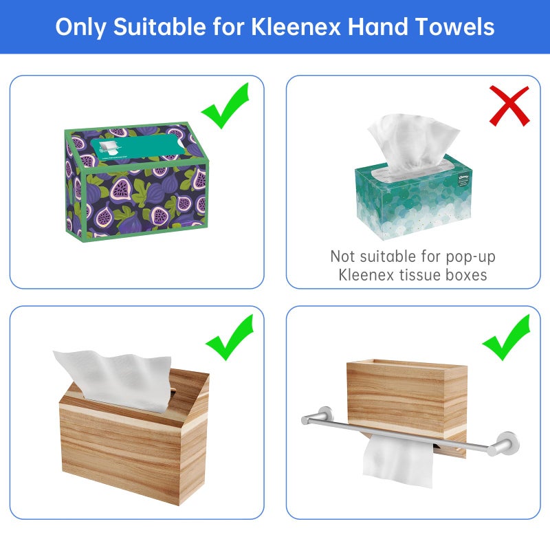 NiHome Acacia Wood Tissue Box Cover for Kleenex Tissues, Easy Refill Bottom Pull Design, Dual-Function Upright or Inverted Tissue Holder with Anti-Slip & Secure Storage for Bathroom, Kitchen, Bedroom - Image 2