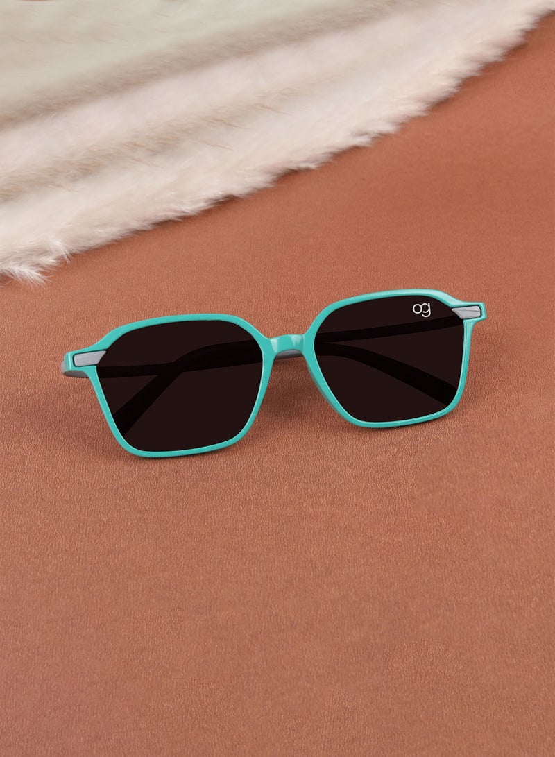 Woggles Stylish Green Square Kids Sunglasses - Image 1
