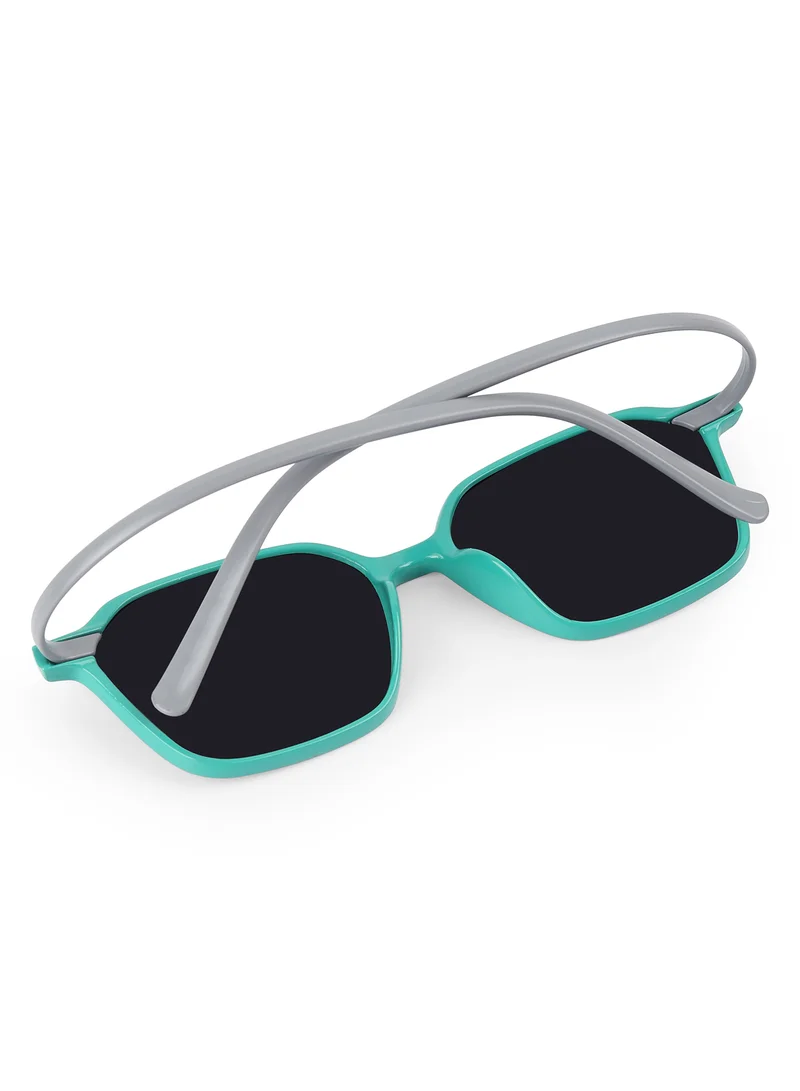 Woggles Stylish Green Square Kids Sunglasses