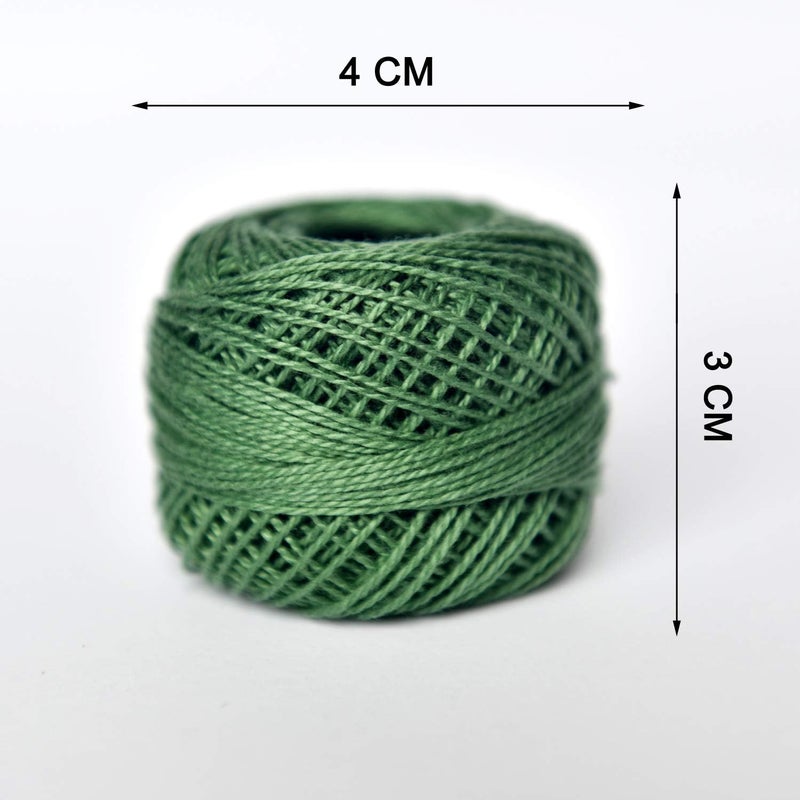 colored bird Crochet Thread 10 Balls Cardinal Size 8 for Crochet Hardanger Cross Stitch Needlepoint Hand Embroidery (Dark Green Series) - Image 3