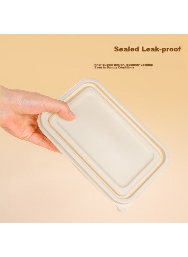 Temeiju Disposable Biodegradable Lunch Boxes, 20 Sets, 1150ml With Lids, Takeaway Containers, Corn Starch Food Containers, Microwave Safe - Image 4