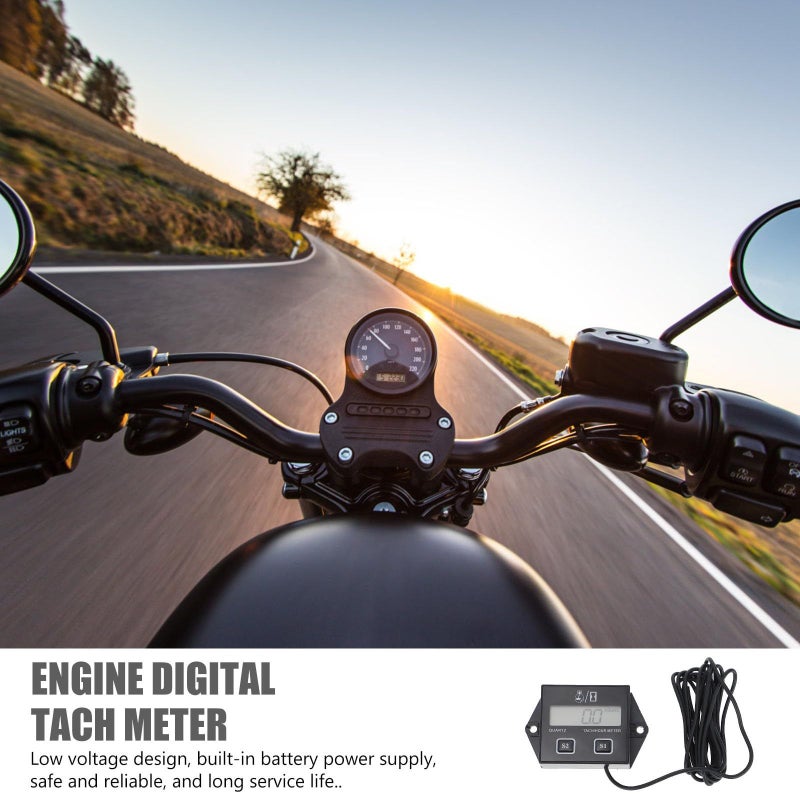 Digital LCD Inductive Tachometer Hour Meter for Gasoline 2 Stroke 4 Stroke Engines - Image 5