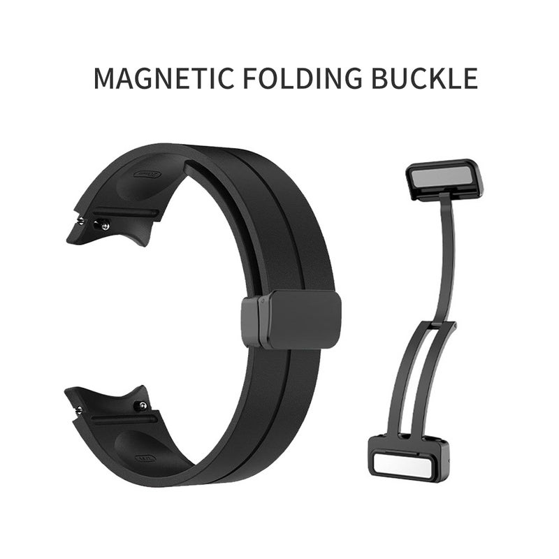 Adjustable Magnetic Folding Buckle Silicone Strap for Samsung Galaxy Watch6/5/4 - Image 3