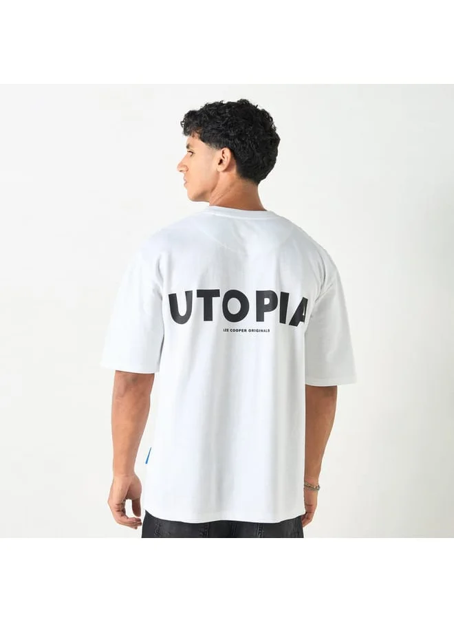 Lee Cooper Lee Cooper Textured Oversized T-shirt with Short Sleeves