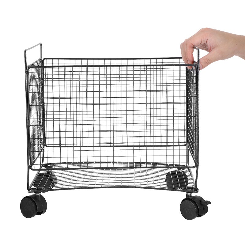 Rolling Laundry Basket With Handles - 12.97x12.77x9.82in Washing Storage Basket Hamper Bin - Mesh Clothing Organizer For Bathroom Bedroom Dorm - Image 2