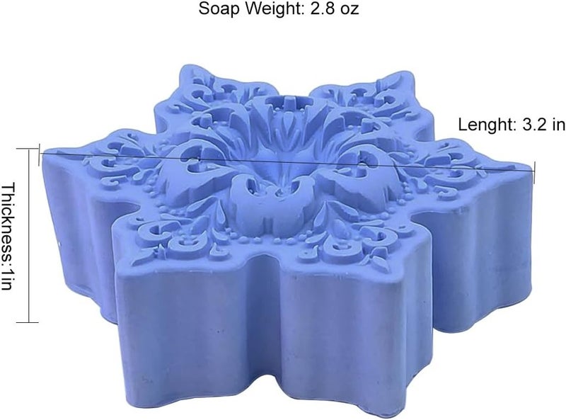Monqui Snowflake Christmas Silicone Mold for Handmade Soap, Crafts, Candle, Chocolate, Muffins, Ice - Image 3