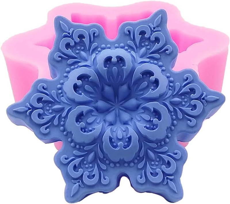 Monqui Snowflake Christmas Silicone Mold for Handmade Soap, Crafts, Candle, Chocolate, Muffins, Ice - Image 1