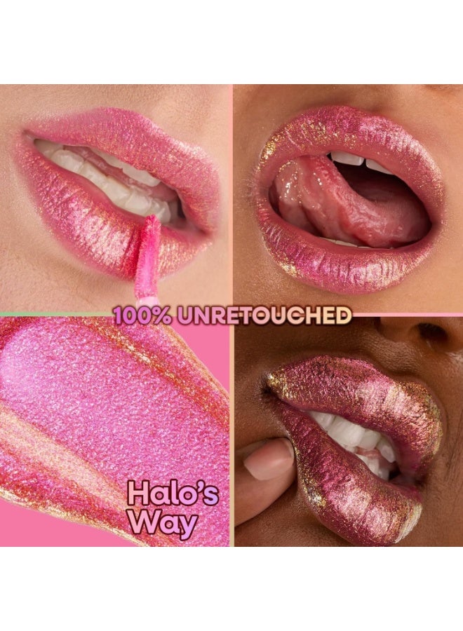 Rose Gold Shimmer Lip Oil Moisturizing Lip Gloss with Glitter Finish 11ml Color 02 - Image 2