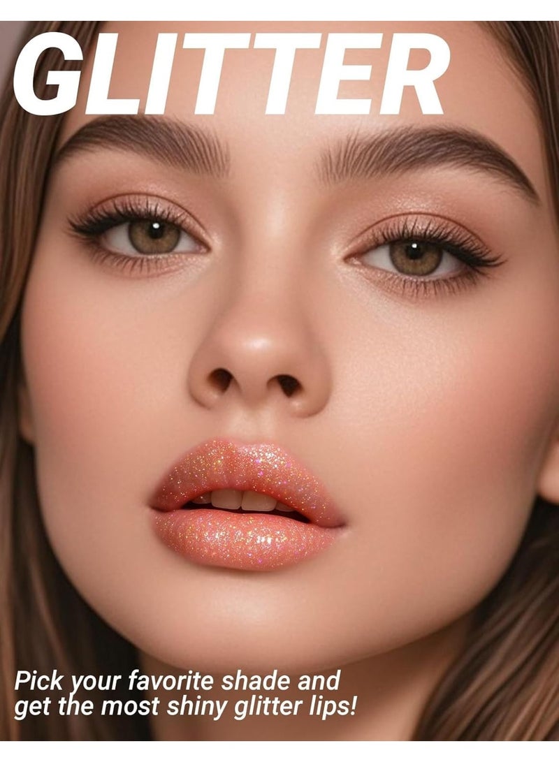 Rose Gold Shimmer Lip Oil Moisturizing Lip Gloss with Glitter Finish 11ml Color 02 - Image 4