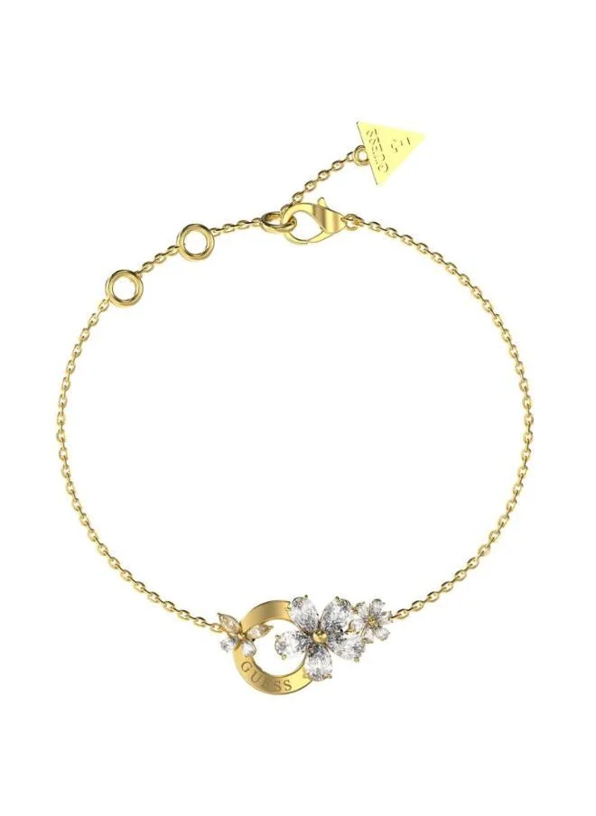 جس Lily Flowers & Circle Bracelet