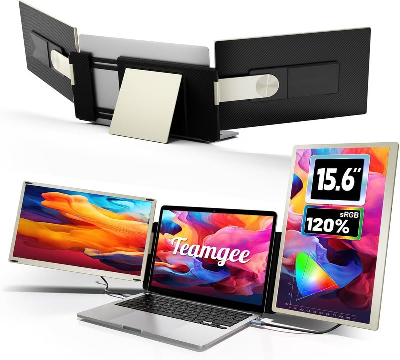 Teamgee 156 Laptop Screen Extender Portable Monitor for 1317 MacWindows Laptops 120 sRGB FHD Metal Stand 235 Rotation Ideal for Hybrid Work - Image 2